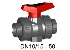 +GF+ PVC Kroglični ventil Tip 546 d= 50 mm Lepilne spojke 161.546.076 FPM