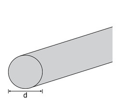 1.4301 Rundstahl 12 mm geschliffen K320 EZL 6 m + Schutzschlauch